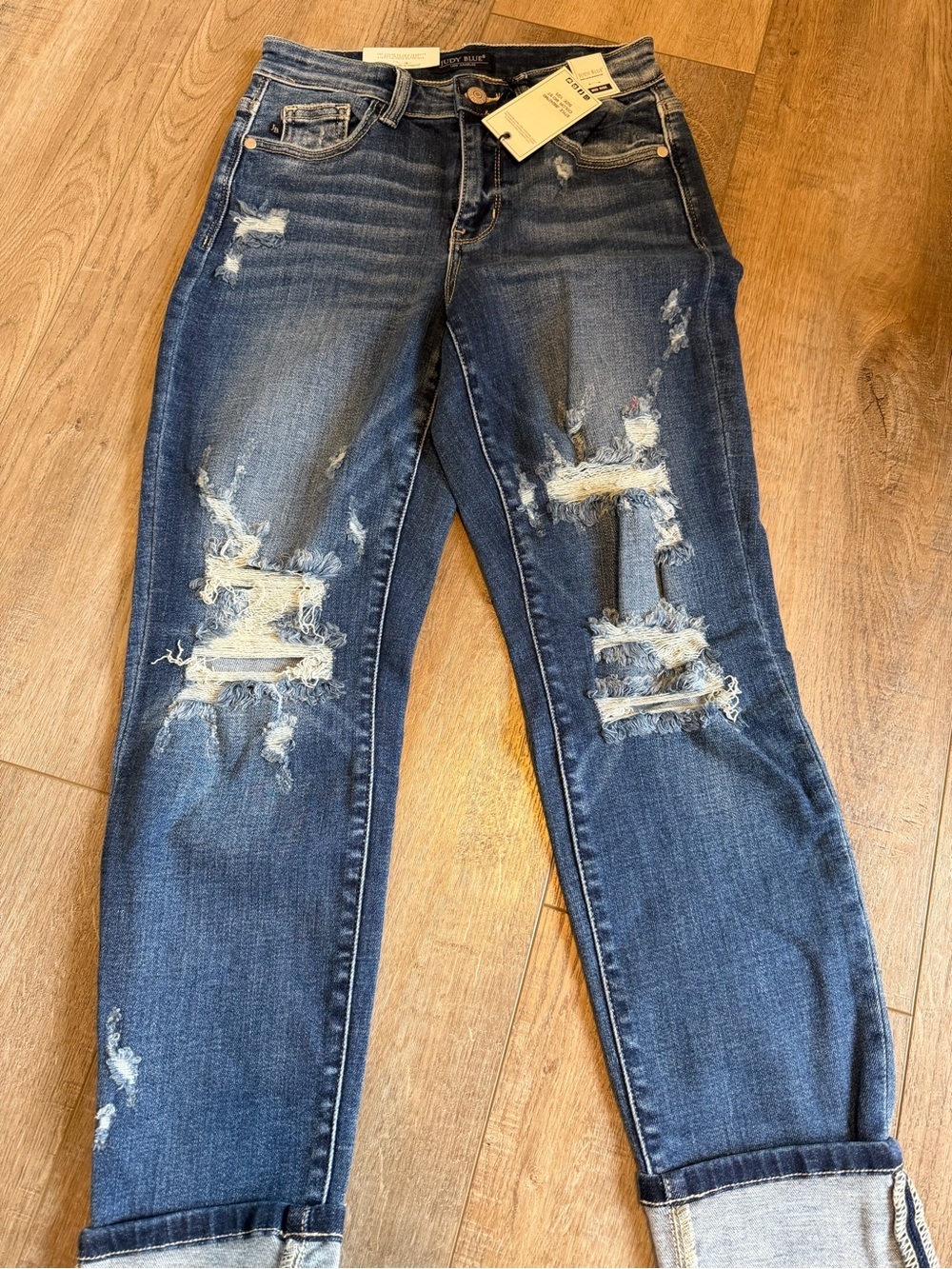 Judy blue boyfriend fit Dark Blue Distressed Women’s Jeans size 25
